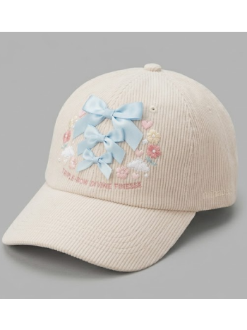 Divine Triple-Bow Embroidery Cap | Mina Adorable Coquette Aesthetic Finesse Hat